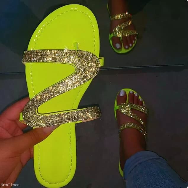 Flat Bling Crystal Sandals (Eltham, London) | NomTimes UK